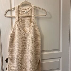 Anthropologie Cream Knit Halter Tank